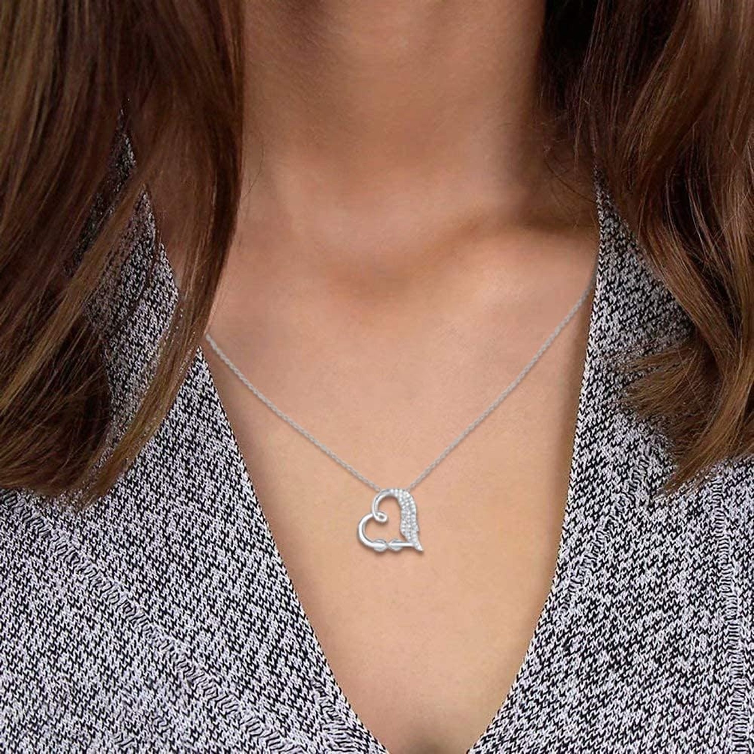 Sympathy Gifts for Loss of Loved One, Sterling Silver Angel Wing Infinity Hea…
