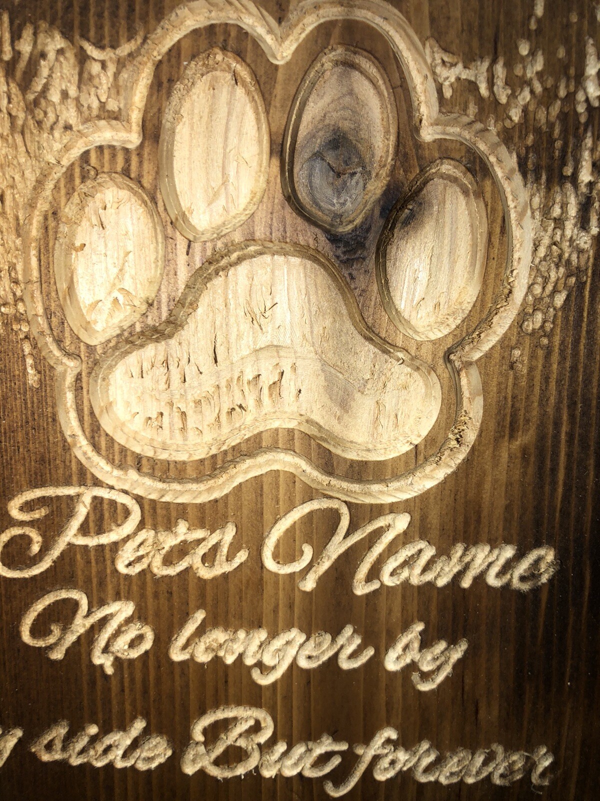 Custom Engraved 5x8x1/2 wood ceder Pet Memorial Name Plaque / Plate Sign