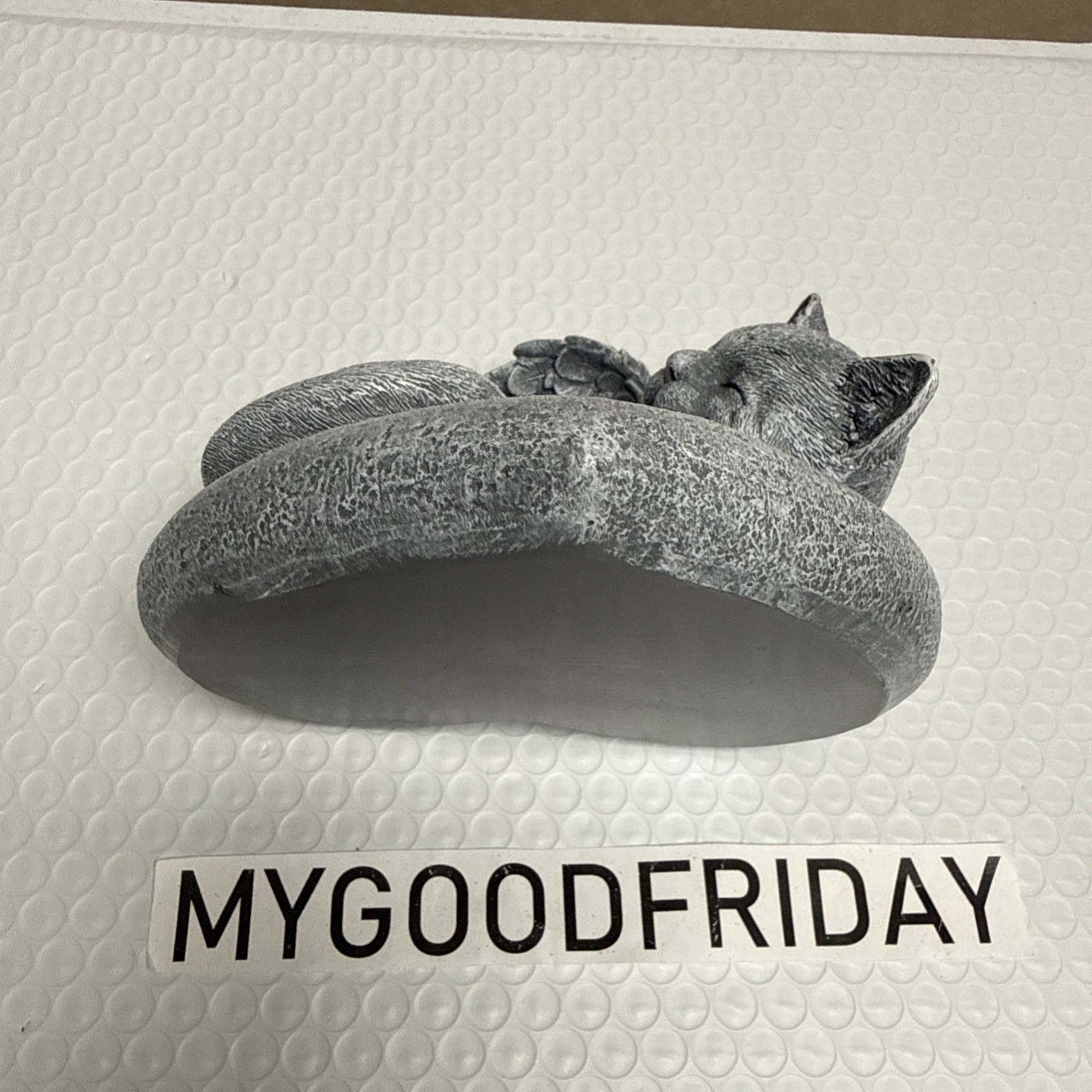 CAT Pet Sleeping Angel Wings Memorial Garden Stone Cemetery Grave Spooky 2026