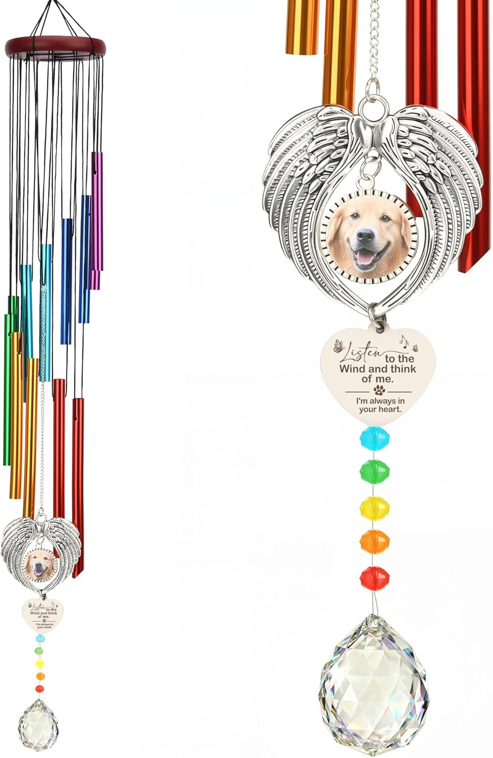 Dog Memorial Wind Chime, Sympathy Gift for Loss of Dog, Rainbow Bridge Remembran