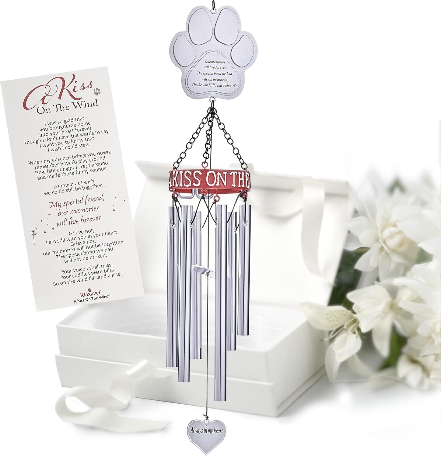 Pet Memorial Wind Chimes – 19″ Rainbow Bridge Pet Memorial Gifts, Thoughtful …