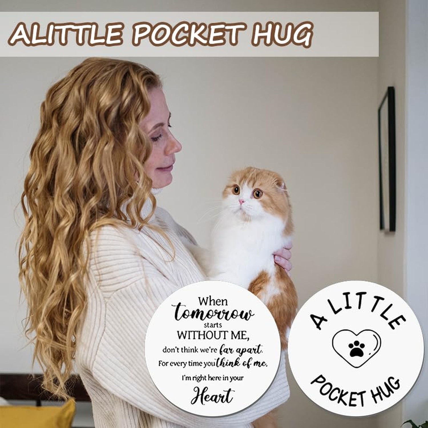 Xiyantiji Memorial Gifts for Loss of Dog Cat Leather Pocket Hug Keychain Reme…