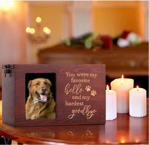 Pet Memorial Urns for Dog or Cat Ashes Large Wooden Funeral Cremation Urns with.