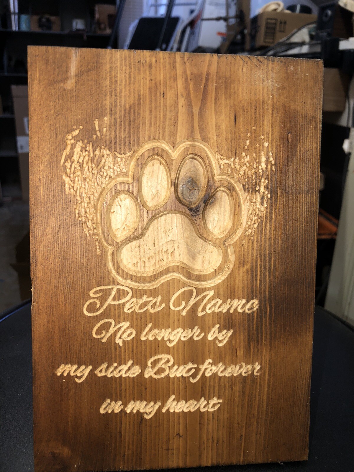 Custom Engraved 5x8x1/2 wood ceder Pet Memorial Name Plaque / Plate Sign