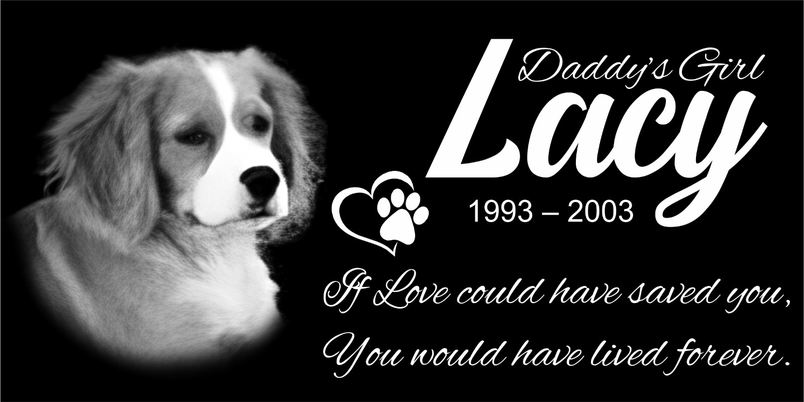 Custom Pet Stone Memorial Grave Marker Granite Plaque Human headstone dog cat