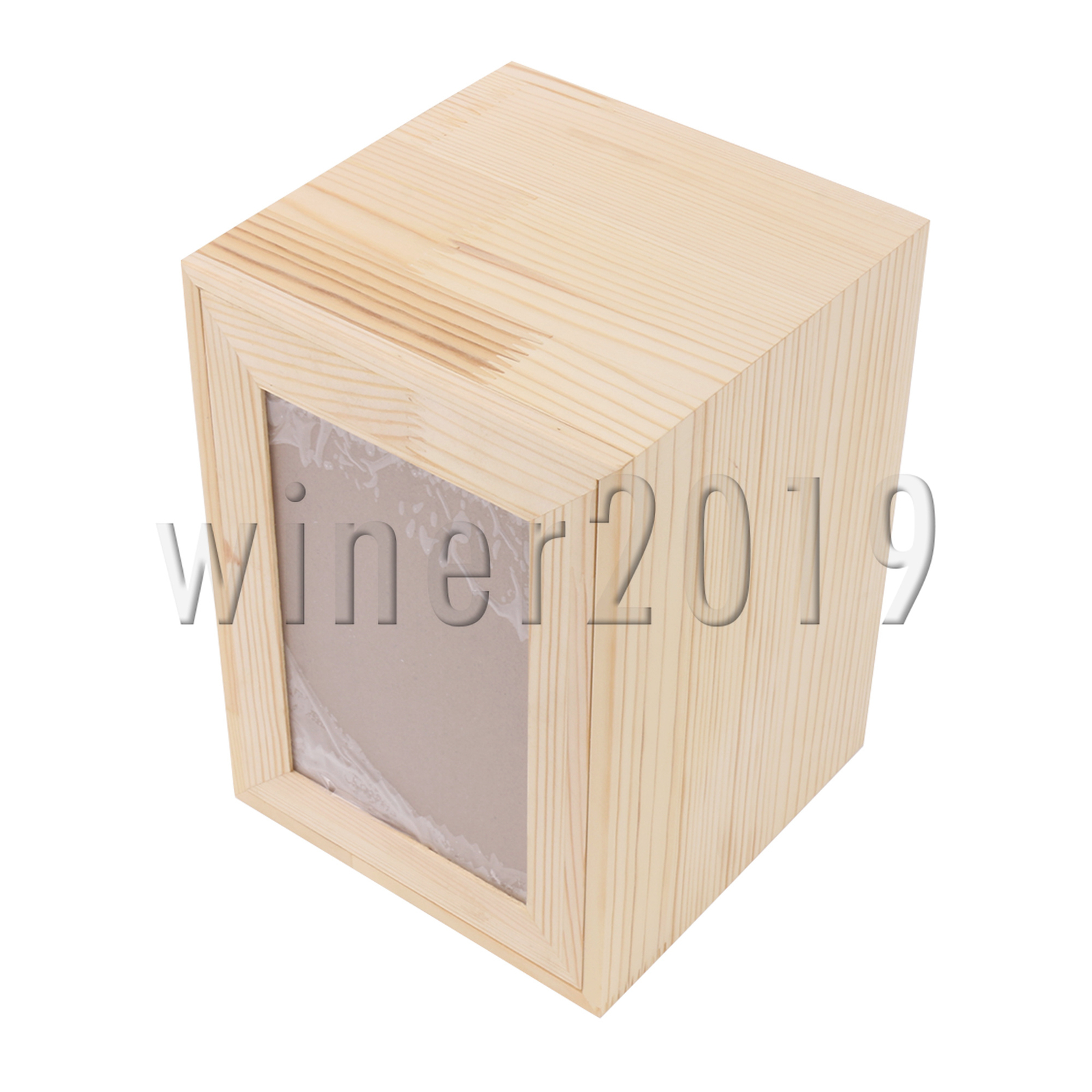 Natural Wood Pets Ashes Memorial Box Cremation with Photo Frame 6.3″x6.3″x8.66″