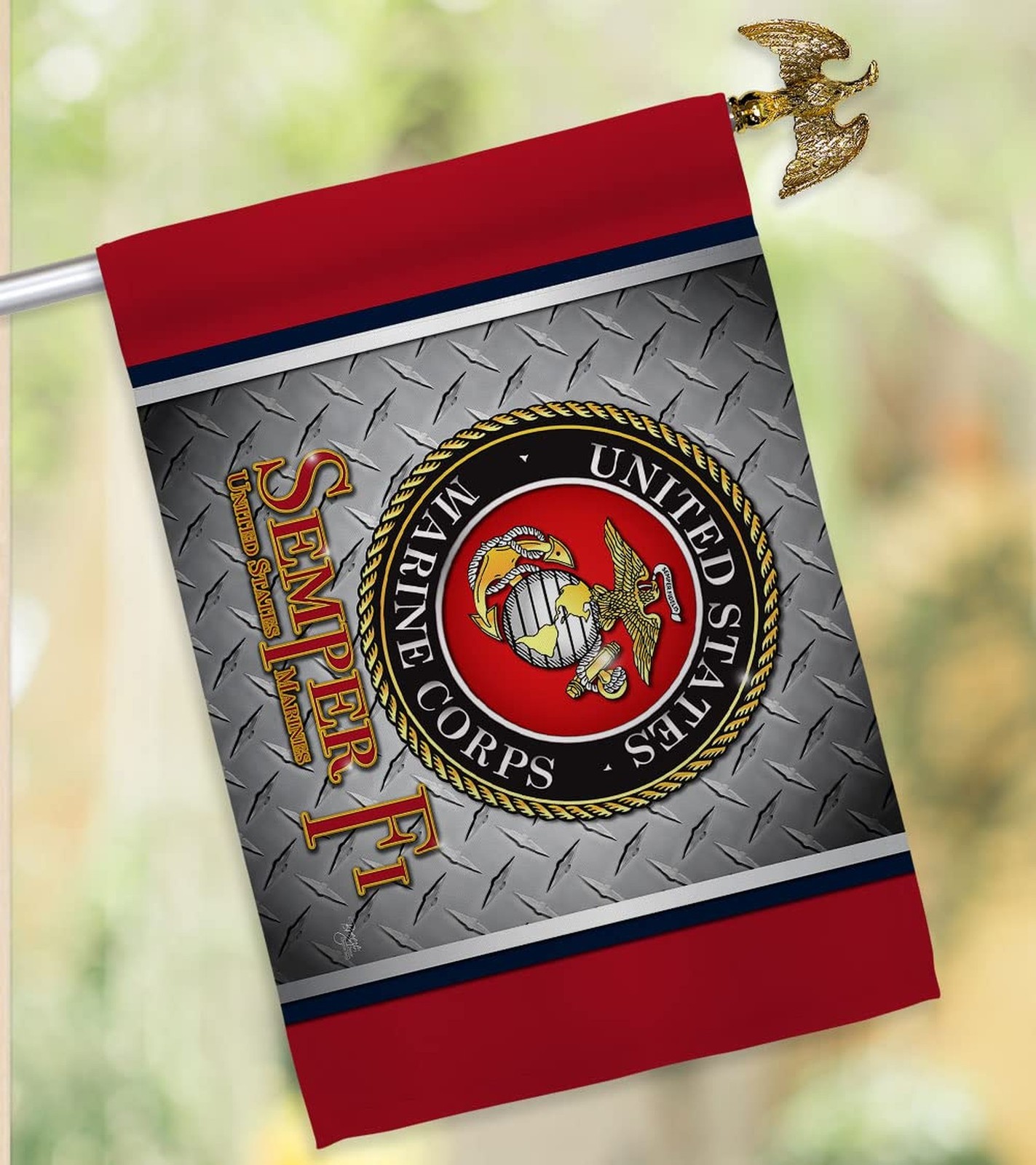 Semper Fi Memorial Day Gift Home Decor Banner Room Wall Patio Lawn Garden Fla…
