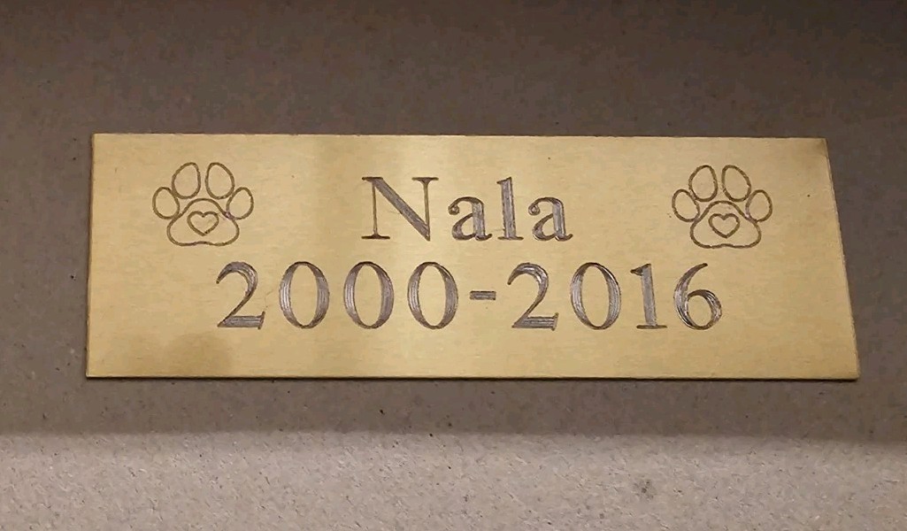 1×3 Custom Engraved Dog/Pet Memorial Plate/ Plaque, Paw Print,Sign,Gold or Black