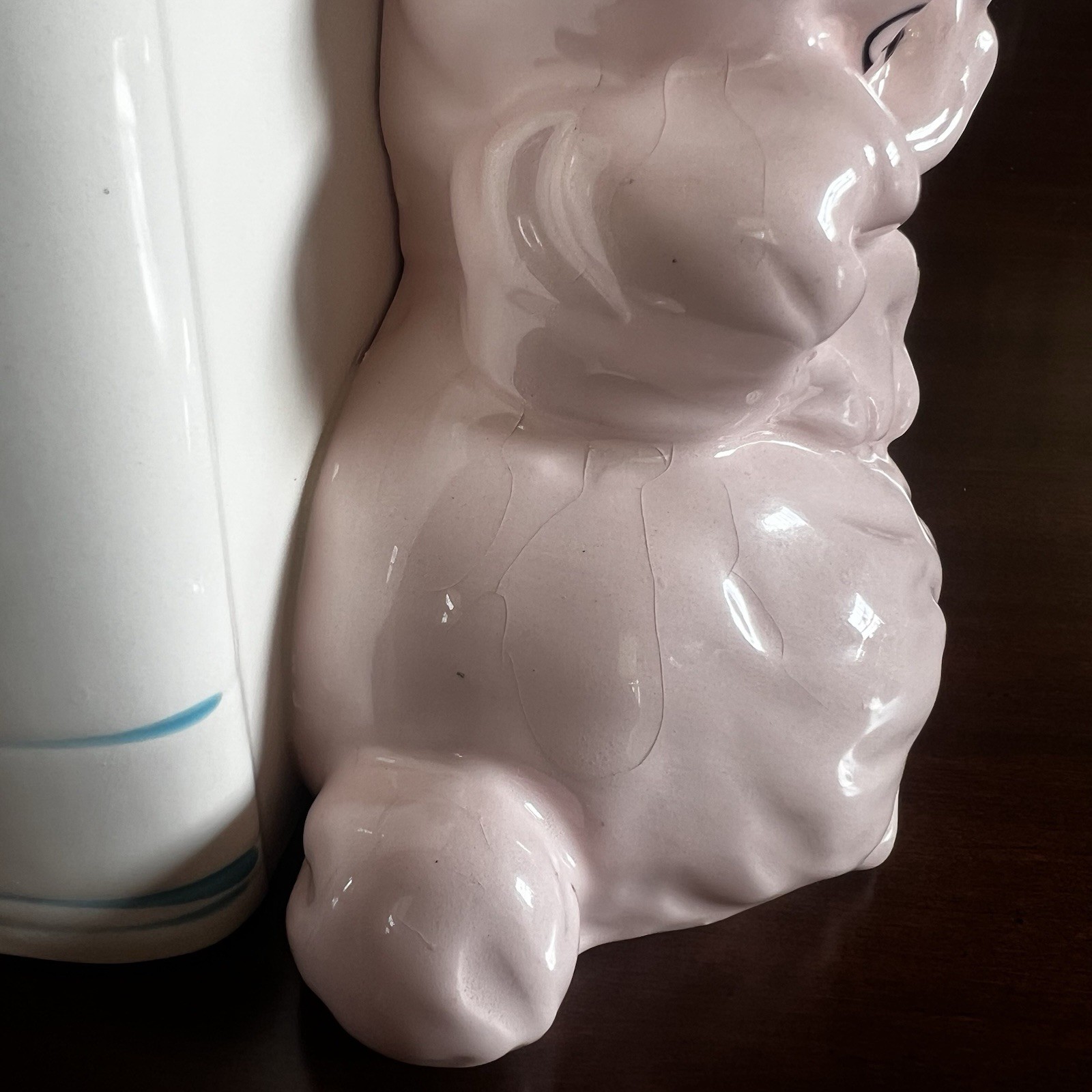 6.5” Vintage Lefton Puppy Dog Planter Napco Japan Ceramic Our Baby Memorial Gift