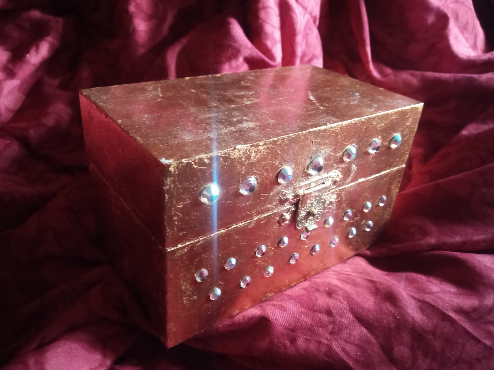 Handmade Dog Urn. Real Gold Leaf, Swarovski. Dog Cat Urn One Of A Kind