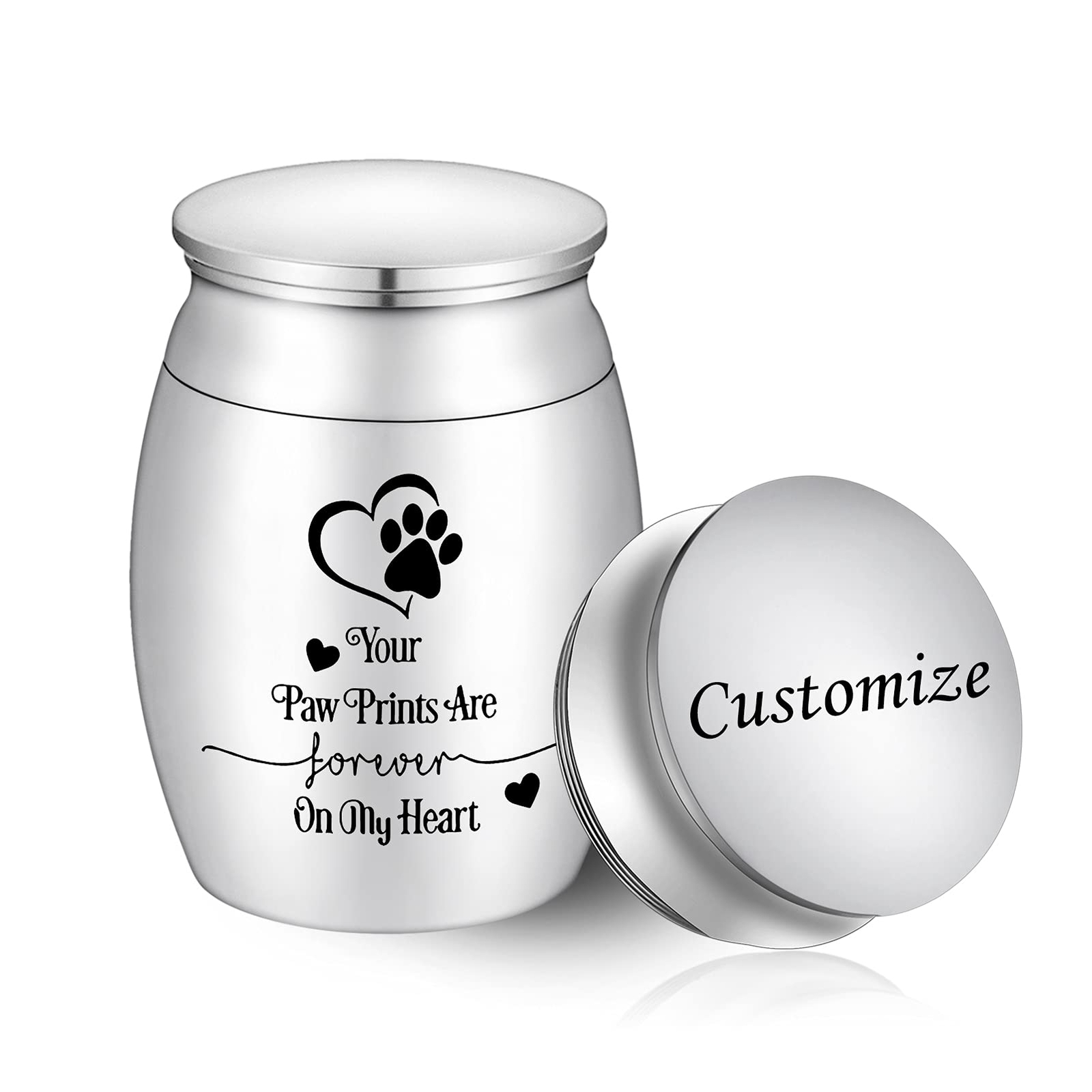 Mini Pet Paw Print Memorial Small Urn for Dog & Cat Ashes Cremation Urn Keepsake