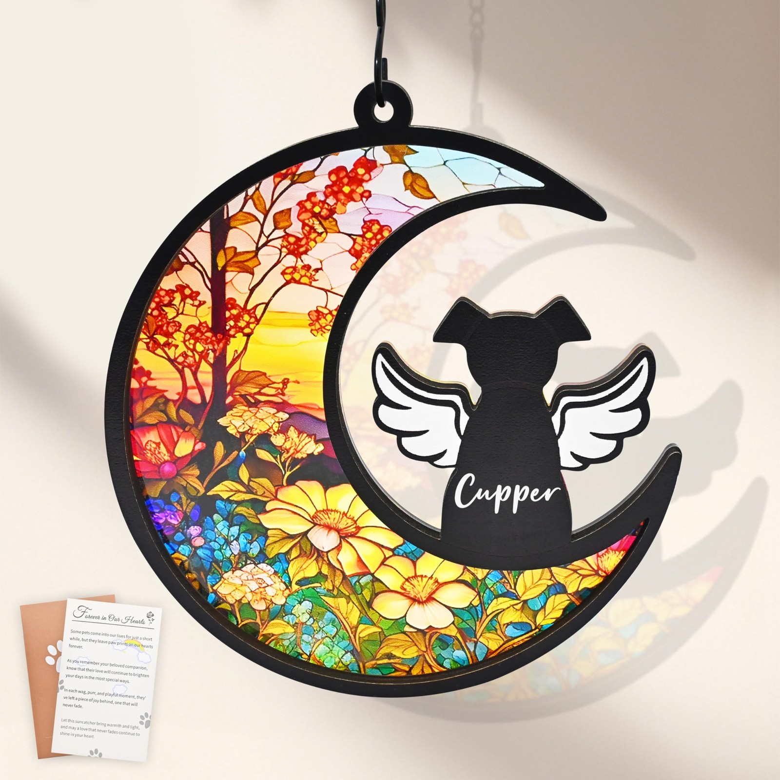 DIY Dog Memorial Gifts for Loss of Dog, 2-Layer Dog Angel Memorial Suncatcher…