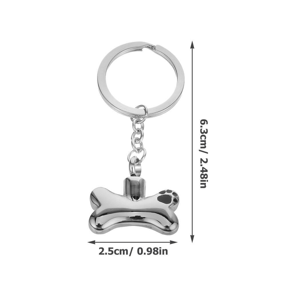 1PC Urn Memorial Pendant Keychain Ash Keepsake Jewelry Bone Shape Pendant