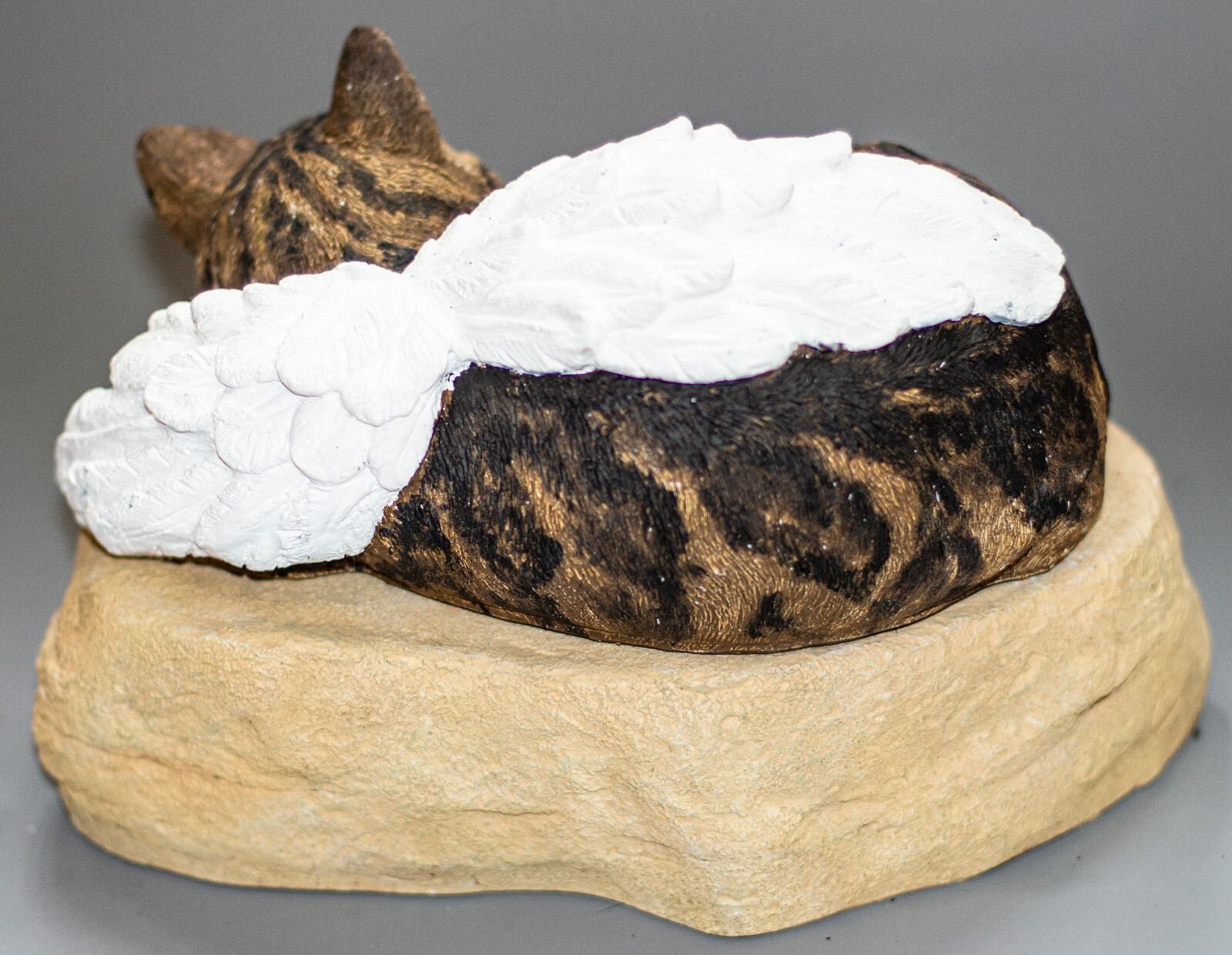Unique Grave Stone Bengal Cat Angel Memorial Urn Pet Ashes Personalized Statue