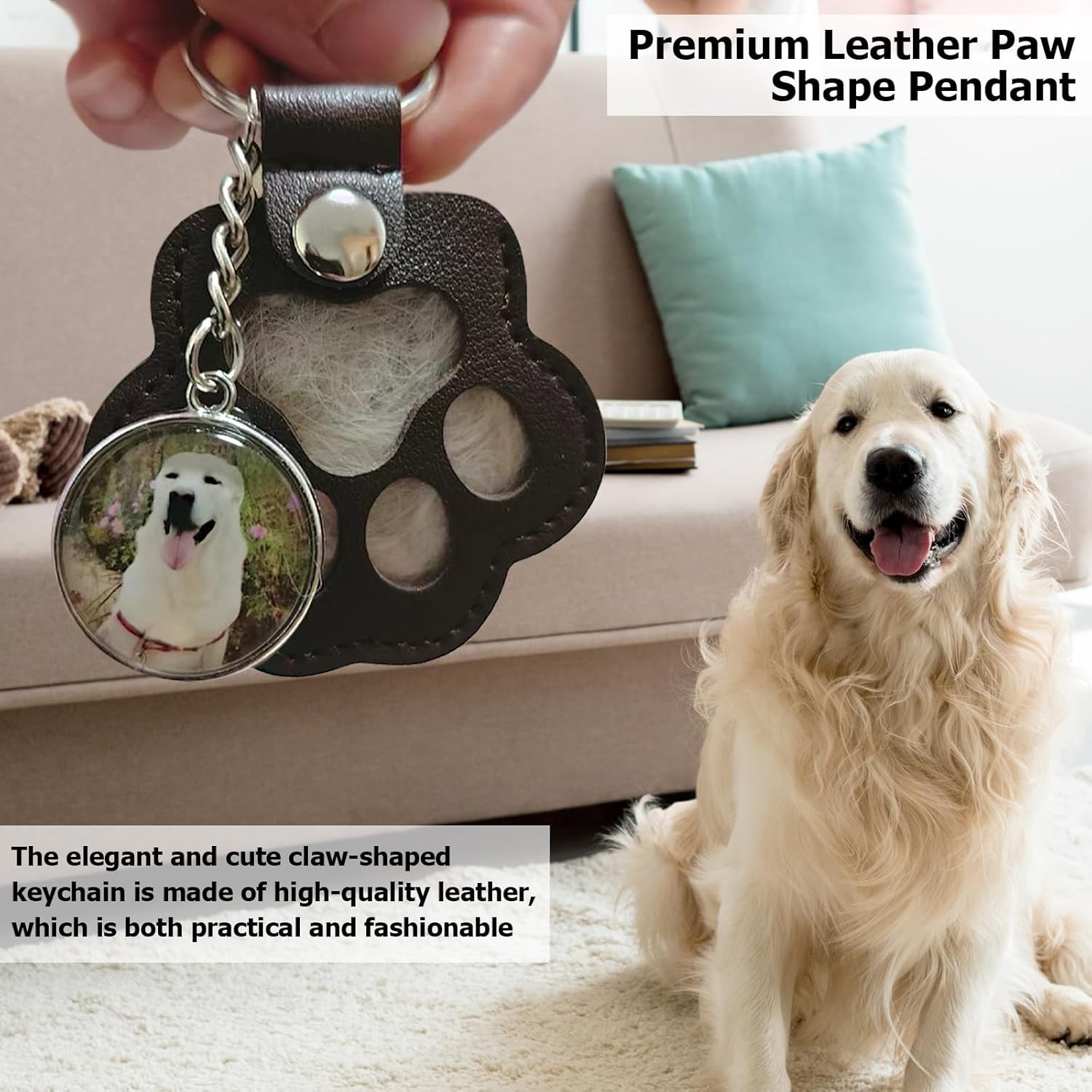 Duuclume Personalized Pet Hair Keepsake Box for Dog, Pet Hair Storage Pouch F