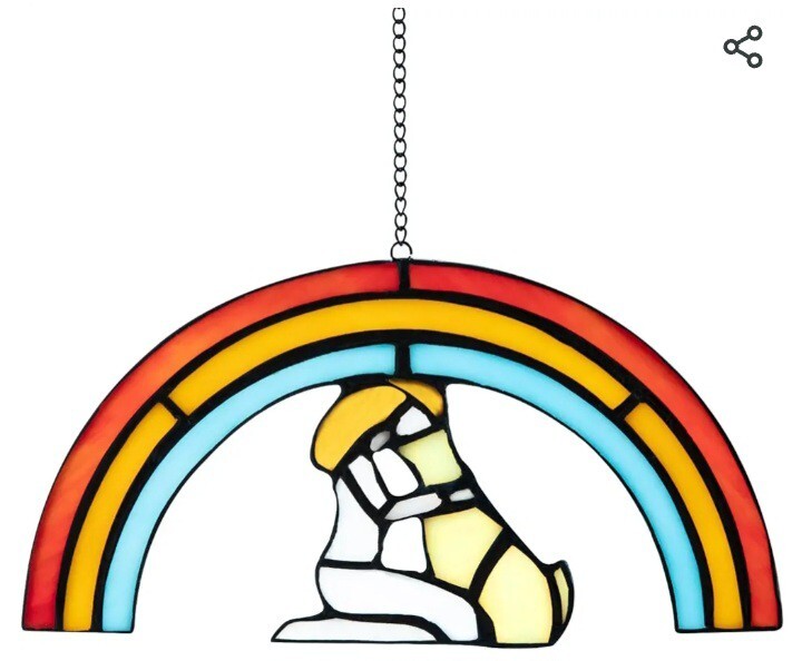 JoyFlore Stained Glass Rainbow Bridge Dog Memorial Gift, Pet Dog Window…