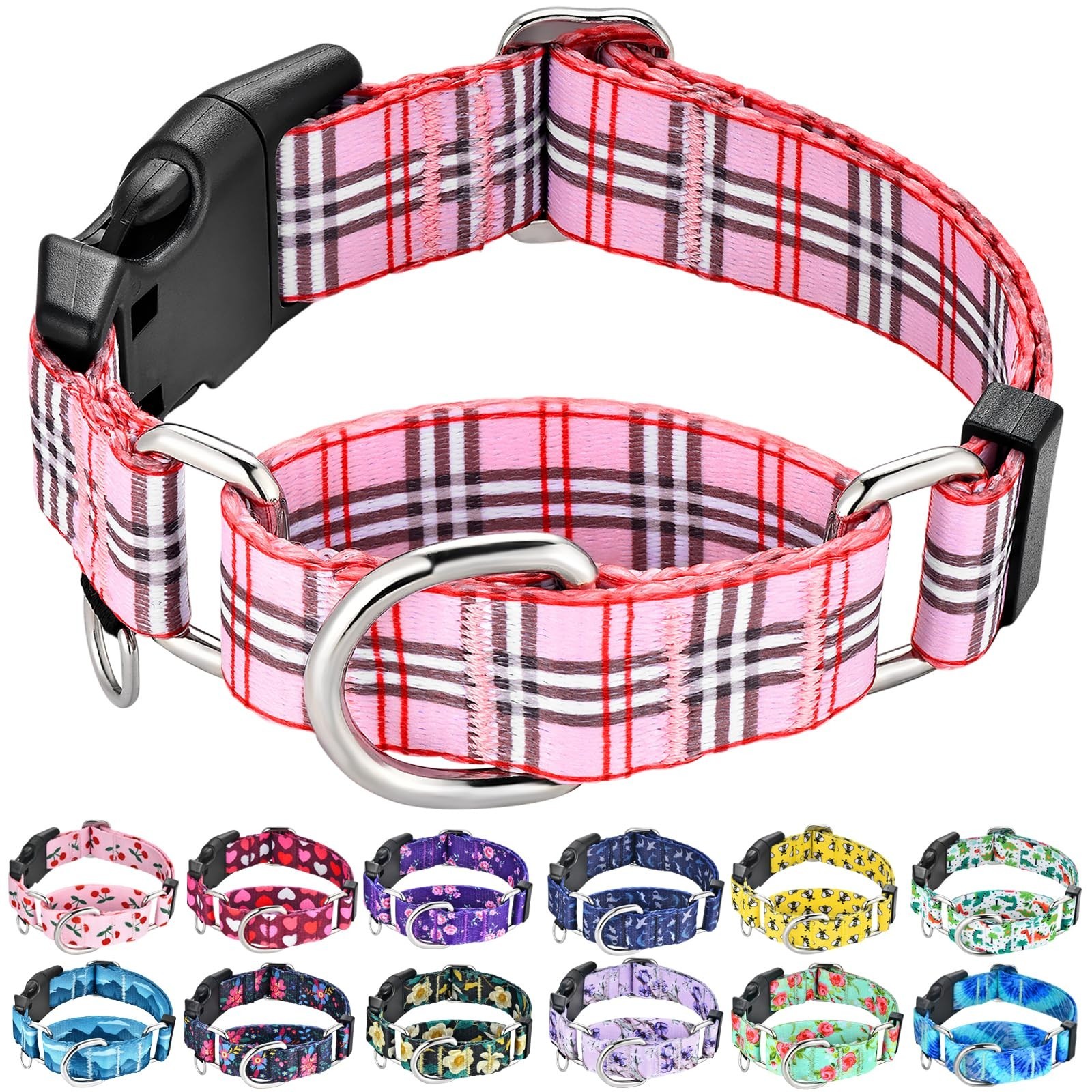 Martingale Collar with Quick Release Buckle Cute Girl Female Training Dog Col…