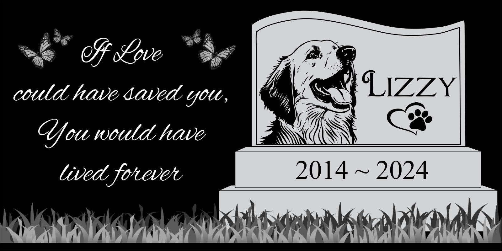 Pet memorial Engraved Marker, headstone Granite gravestone, Rottweiler dog