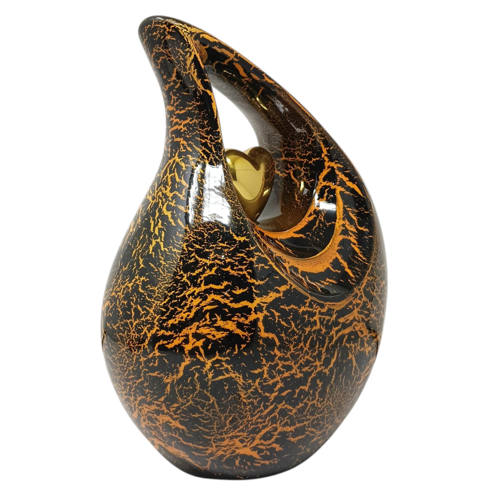 Metal Large Teardrop Cremation Urn 10 Inch for Human Ashes Men & Women Earns