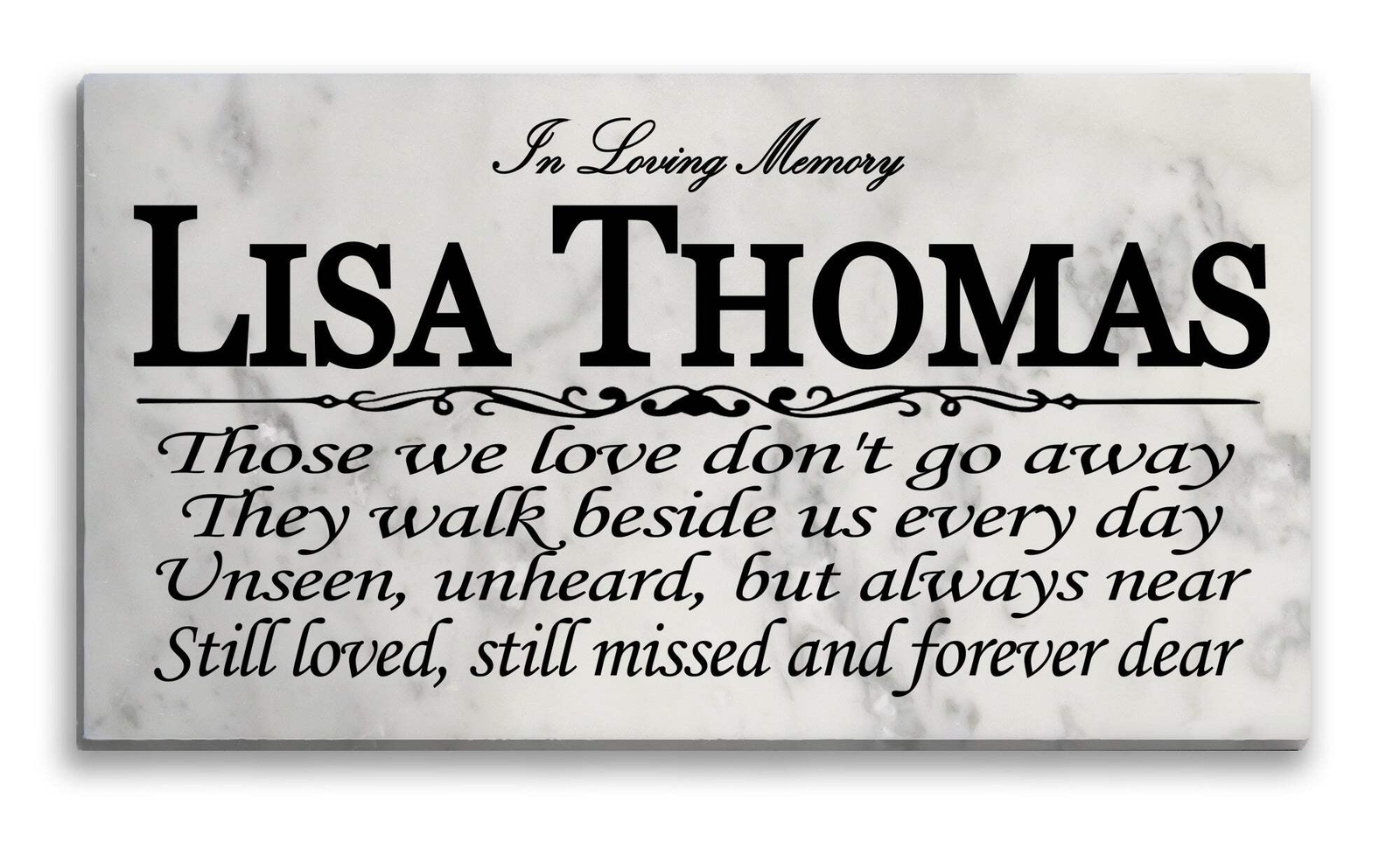 Personalized Loved One Memorial Stone Remembrance Plaque Solid Marble