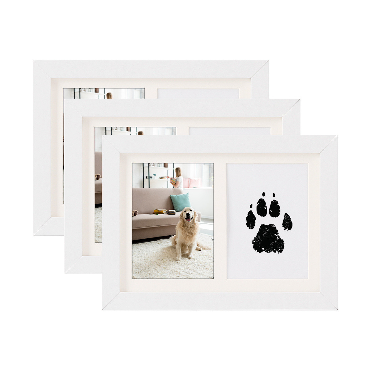 Pet Paw Print Keepsake Frame Dog Cat Paw Print Photo Frame Memorial Gift for Pet
