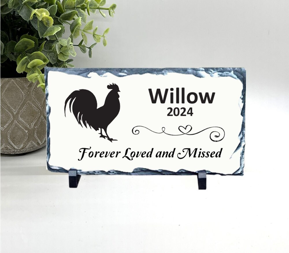 Rooster Memorial – Personalized Pet Memorial Stone – Rooster Loss sympathy Gift