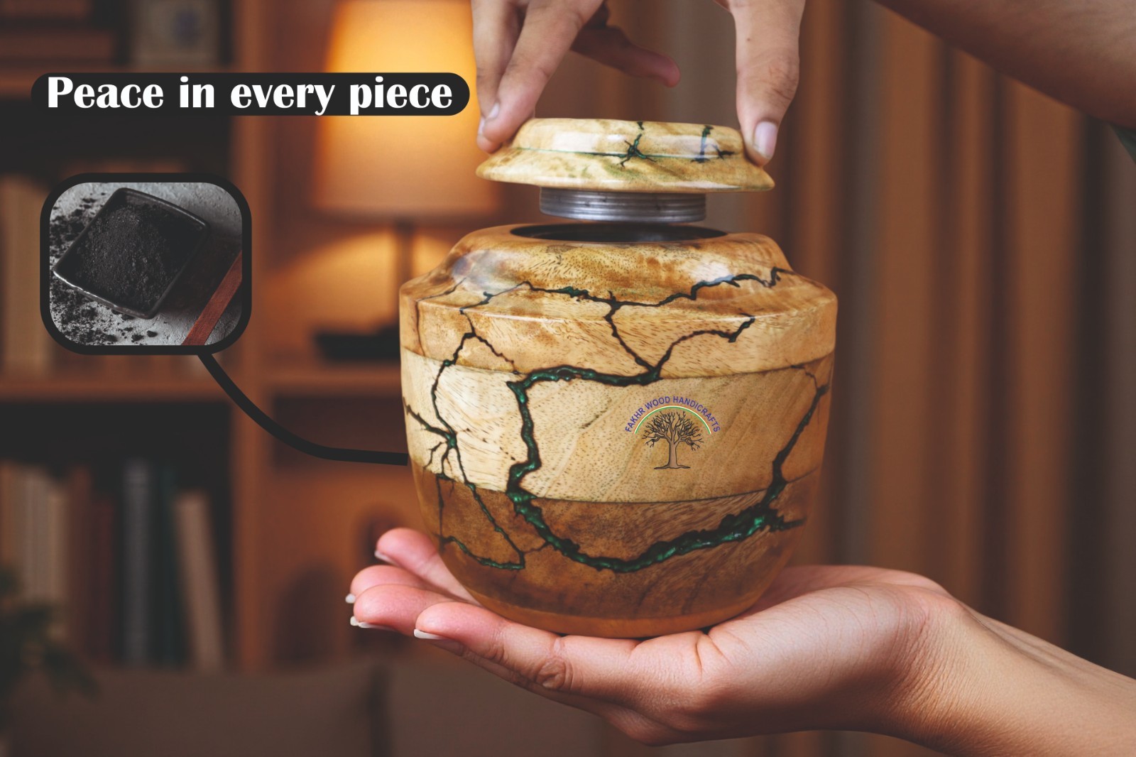 Wooden Urn for Human Ashes Adult Male Female | Cremation Urn Box Keepsake