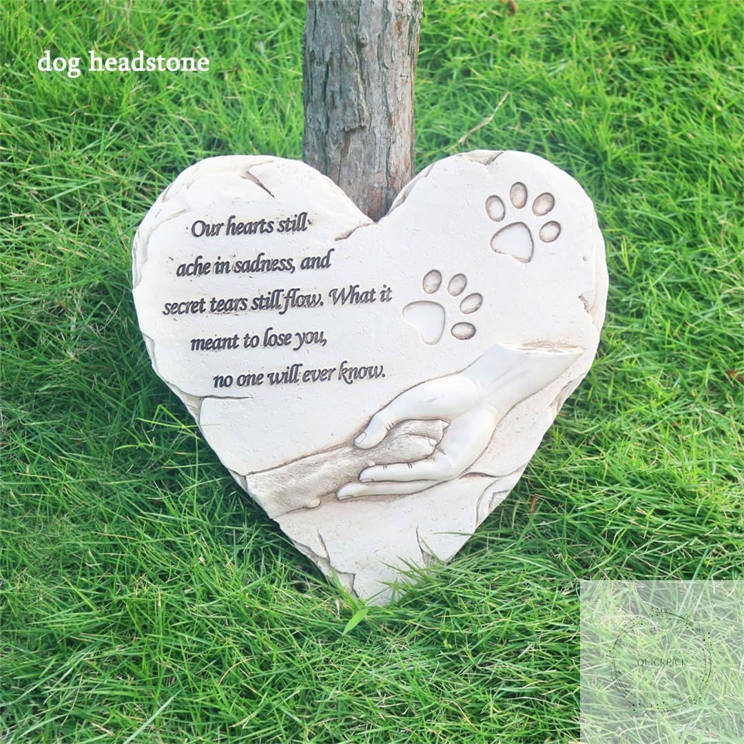 Heart Shaped Pet Dog Memorial Stones Grave Markers, Pet Dog Headstones Memorial