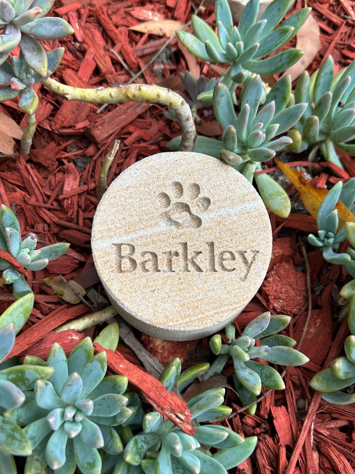 Memorial Keepsake for Pets Personalised Sand stone