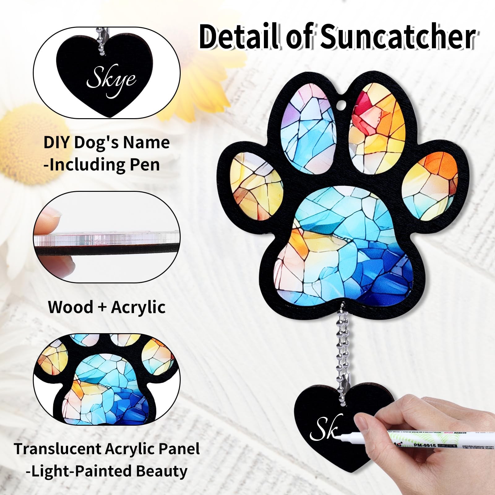 Pet Memorial Wind Chime – Dog Memorial Gifts for Loss of Dog, Loss of Pet Sym…