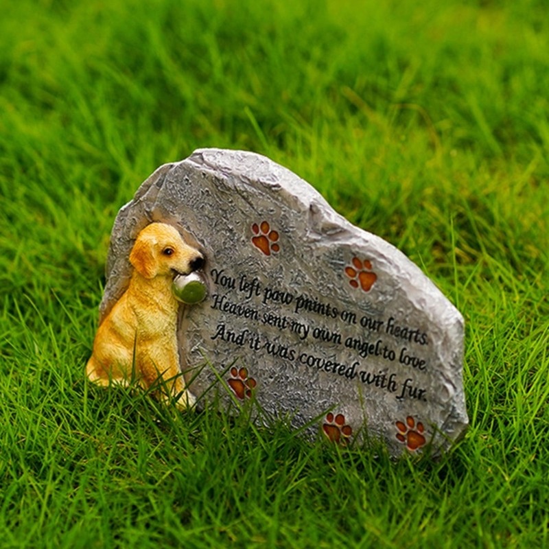 Indoor Outdoor Pet Memorial Ornament Resin Pet Memorial Plaques Grave Stone
