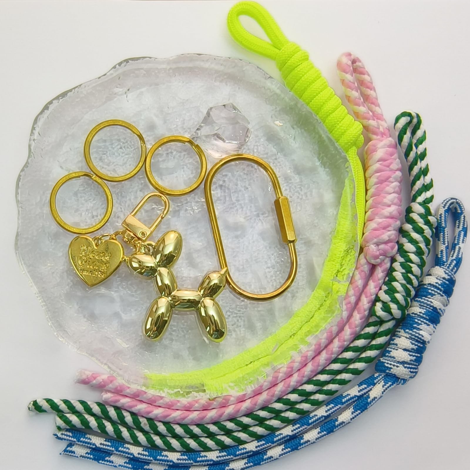 Gold Brass Key Rings, Balloon Dog Keychain for Women, Cute Key Chain, Bag Cha…