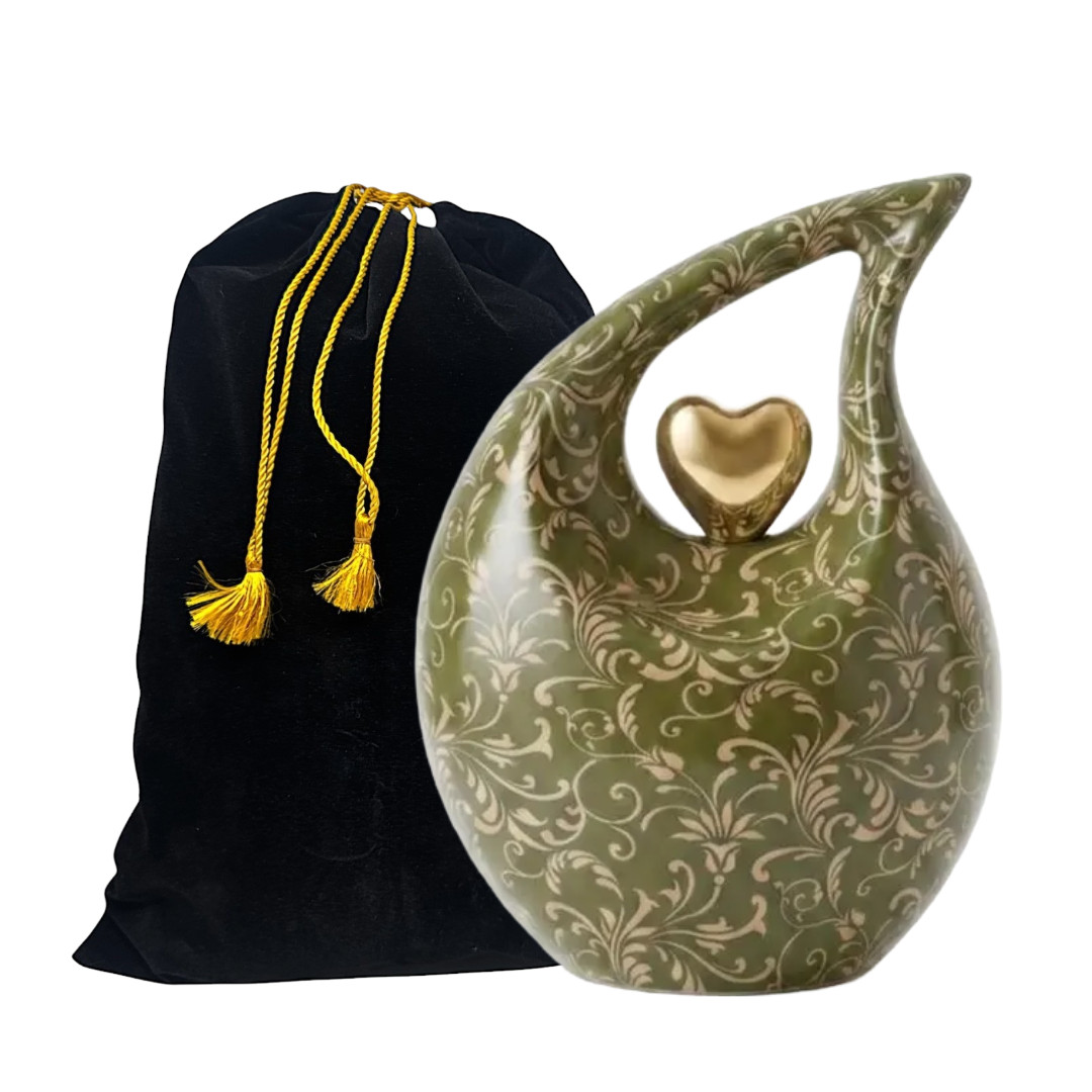 10 INCH Teardrop Urn Shape for Human Ashes Luxury Memorial Urns w/Bag