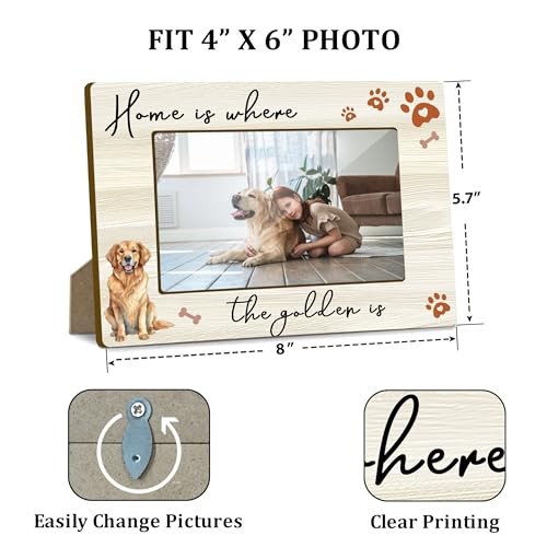 Pet Picture Frame, Dog Lover Gifts for Women Memorial Gifts Golden Retriever