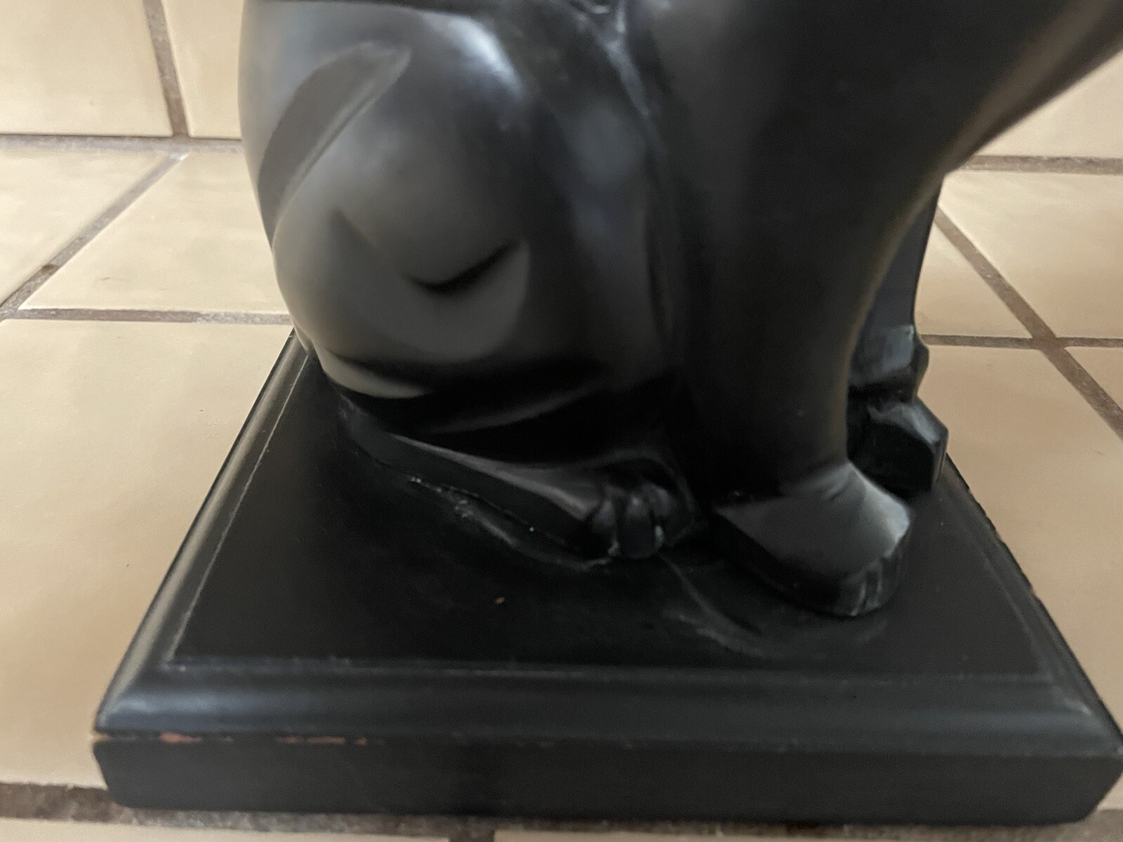 CAST IRON KITTY CAT FIGURINE MEMORIAL IN LOVING MEMORY STATUE W/ STAND