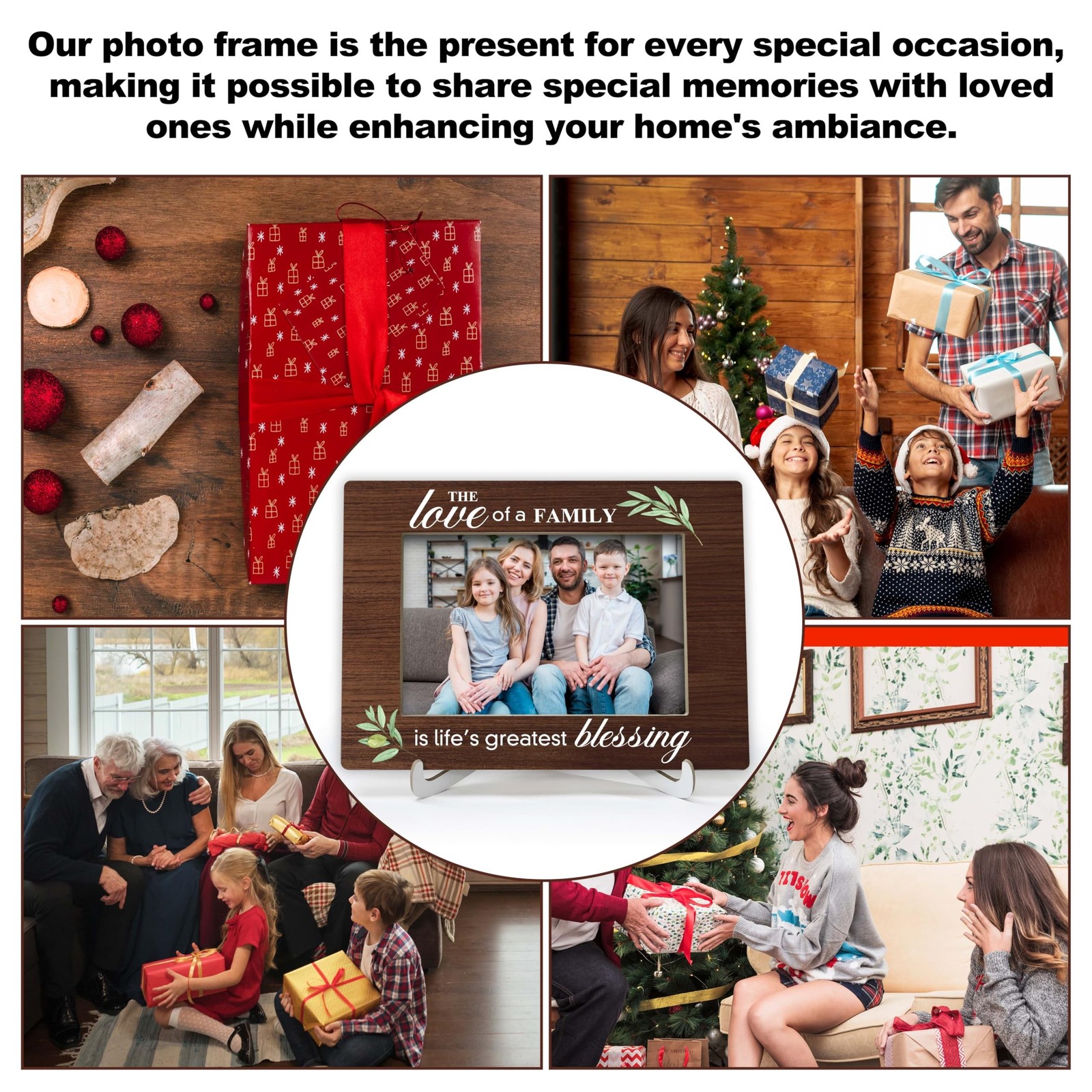 YSTEP Family Picture Frame – Adoption Gifts for Adoptive Parents, Wood 4×6 Ph…