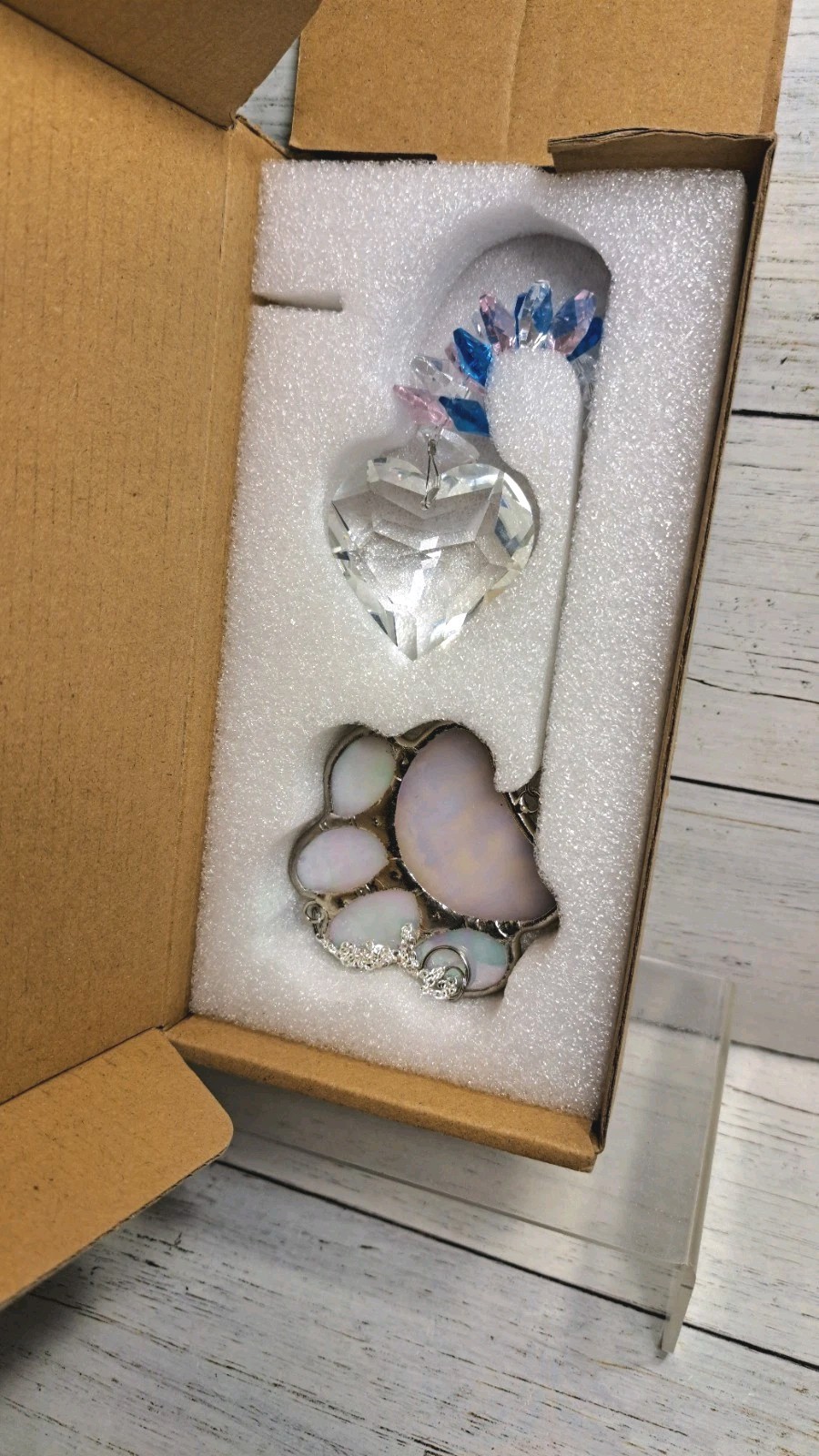 Stained Glass Paw Print Pet Memorial Gifts for Loss of Dog Cat, Pet in Heaven…
