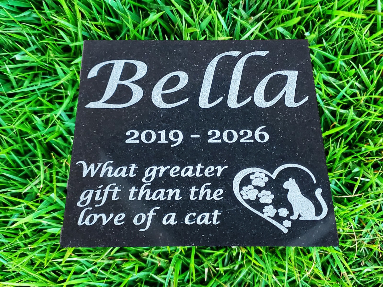 Cat Loss Grave Marker Headstone Garden Pet Memorial Burial Stone Plaque d11