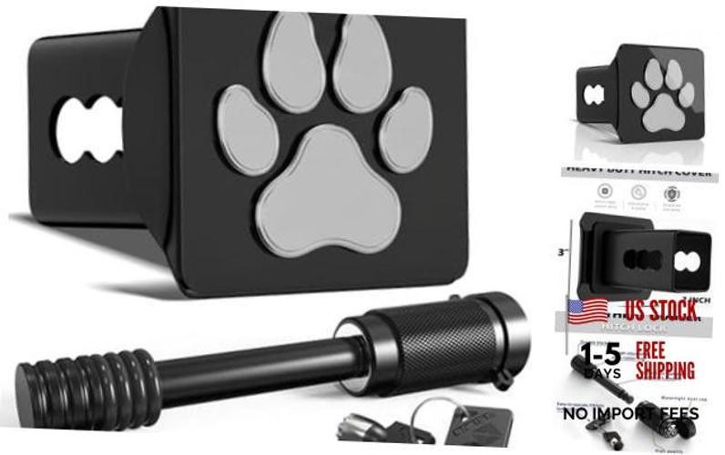 2″ Hitch Cover for 2 Inch Receivers (with 5/8″ Pin Diameter Dog Paw Print)