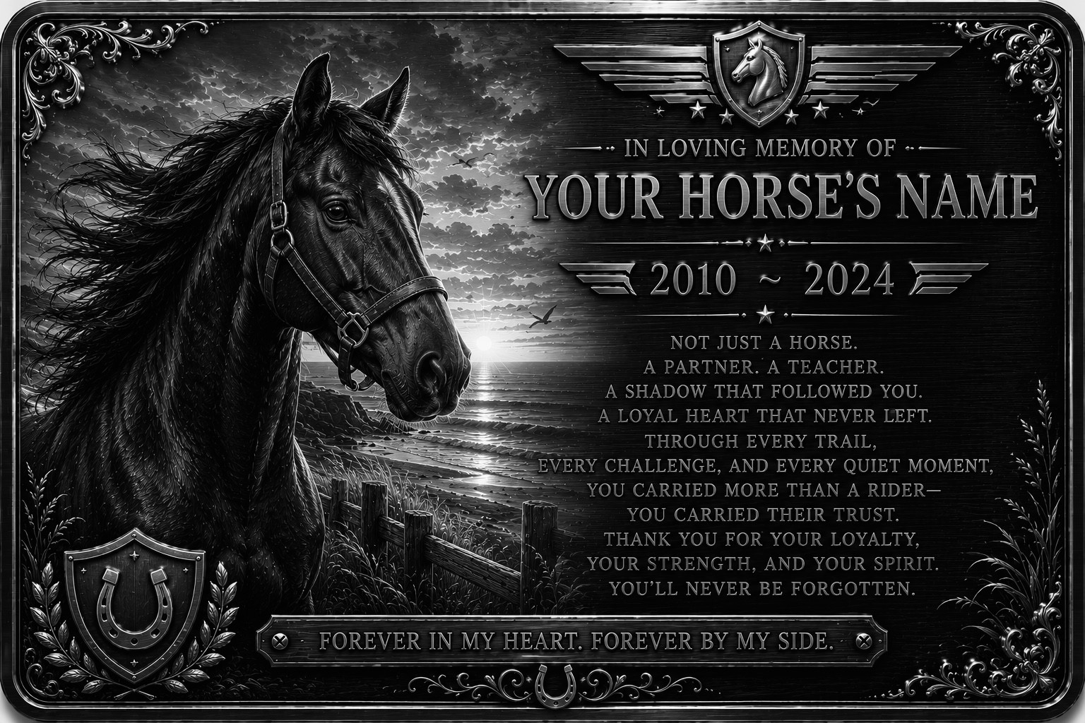 Personalised Pet Memorial Plaque Custom Photo Engraved Aluminium Dog Cat Horse