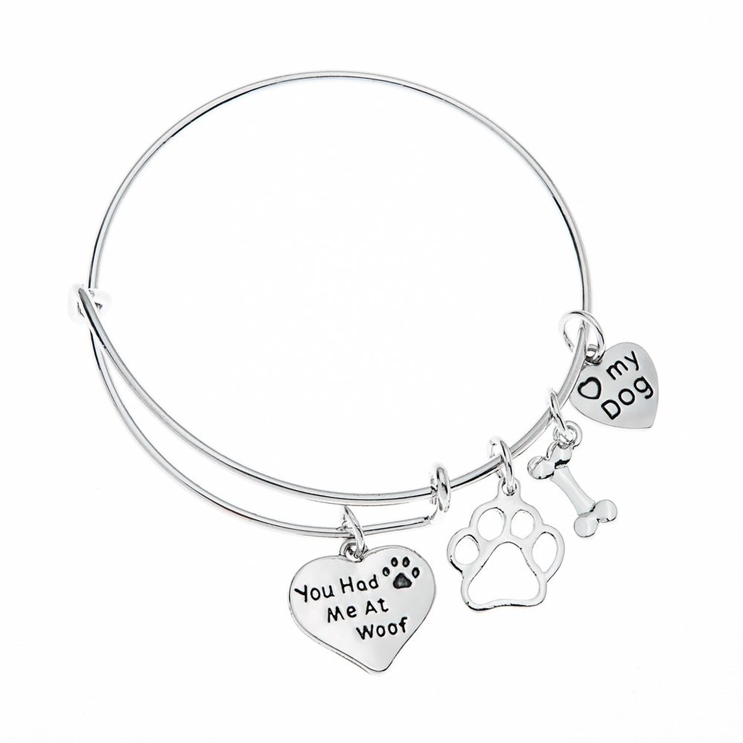 Infinity Collection Dog Charm Bracelet – Paw Print Jewelry- Dog Lovers Bracel…