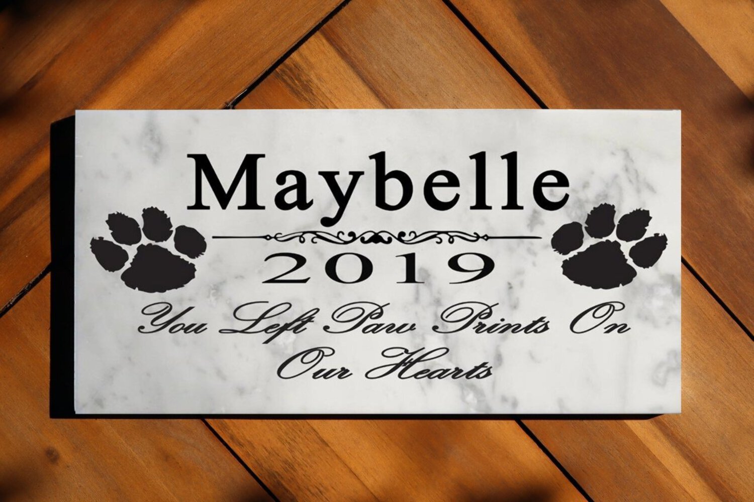 Personalized Dog Memorial Stone You Left Paw Prints On My Heart