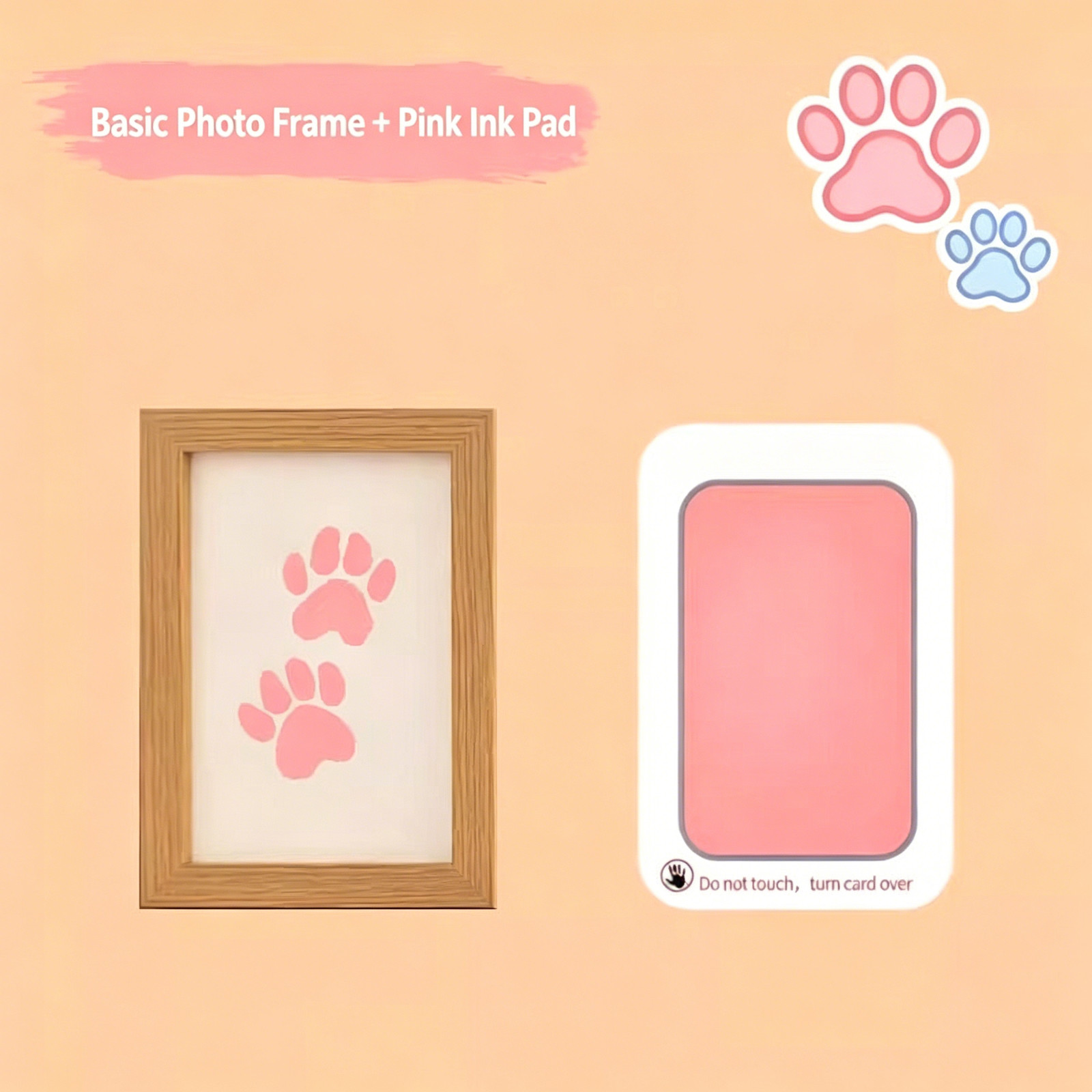 Pet Paw Print Memorial No-Wash Ink Pad Photo Frame Desktop Ornament Dog Cat Paw