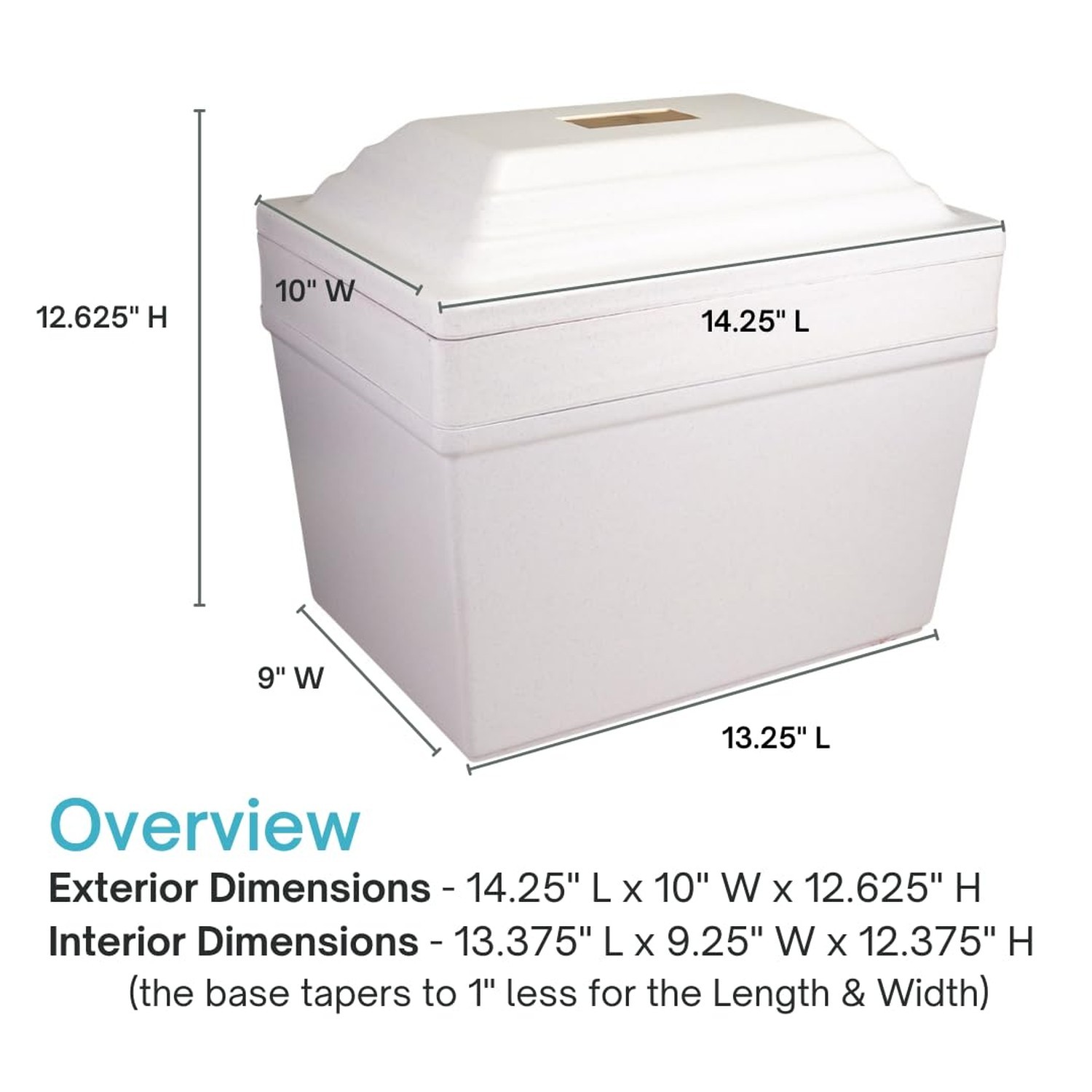 Fortress Urn Vault Double in White, Urn Vault for Two, Companion Urn Vault fo…
