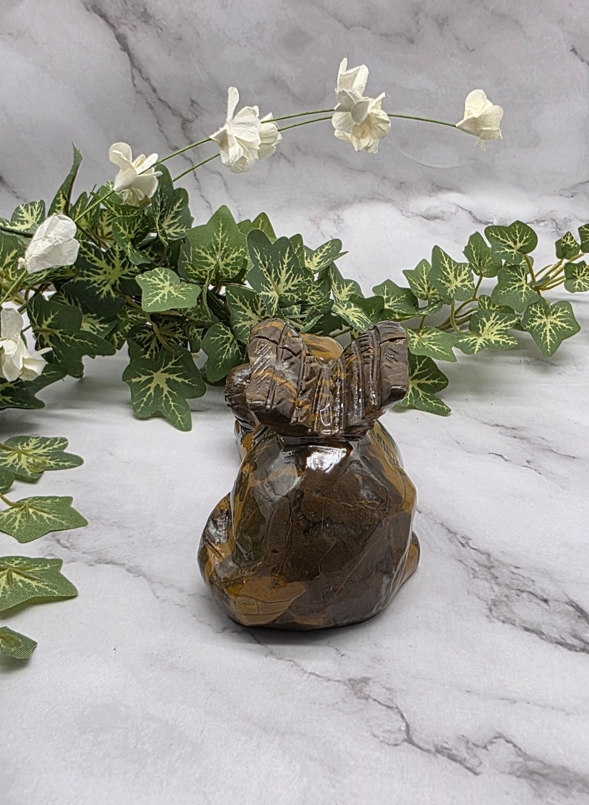 Mountain Jasper Winged Angel Dog – Pet Memorial Statue, Gemstone Pet Loss Gift