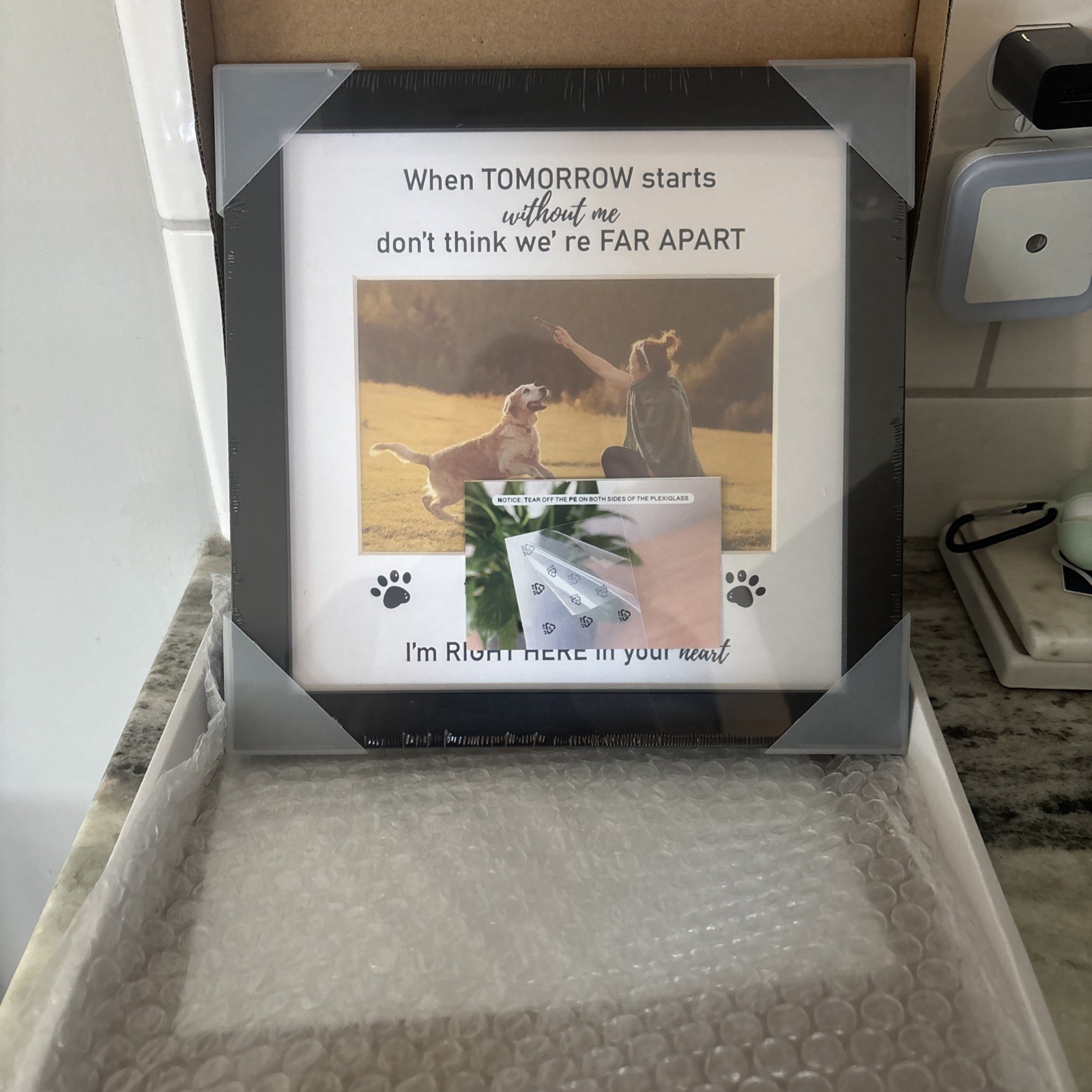 Pet Memorial Frame – Dog & Cat Picture Frame for Pet Loss Matted For 4×6