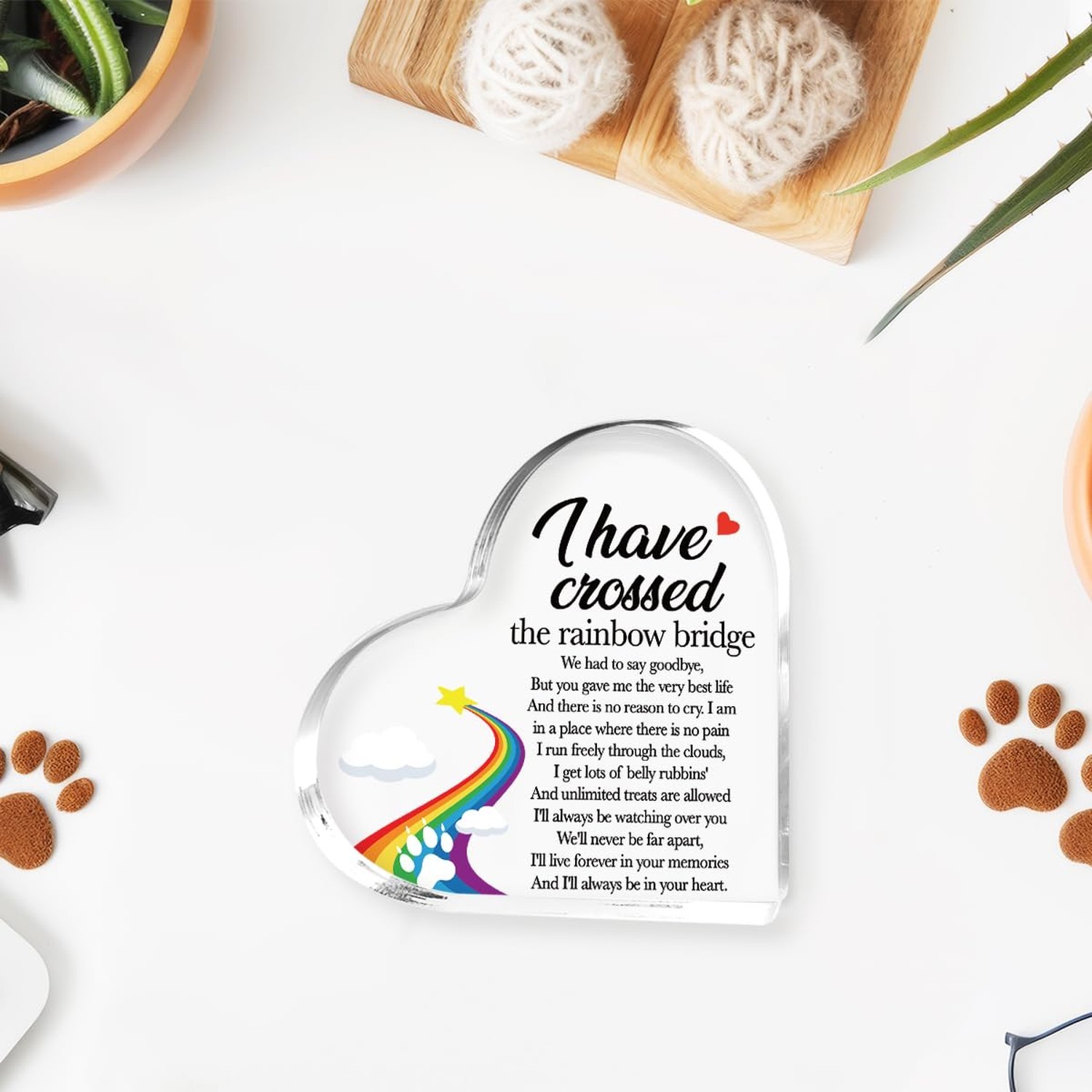 Rainbow Bridge Pet Loss Sympathy Gift Dogs Cats Memorial Acrylic Plaque,Loss …