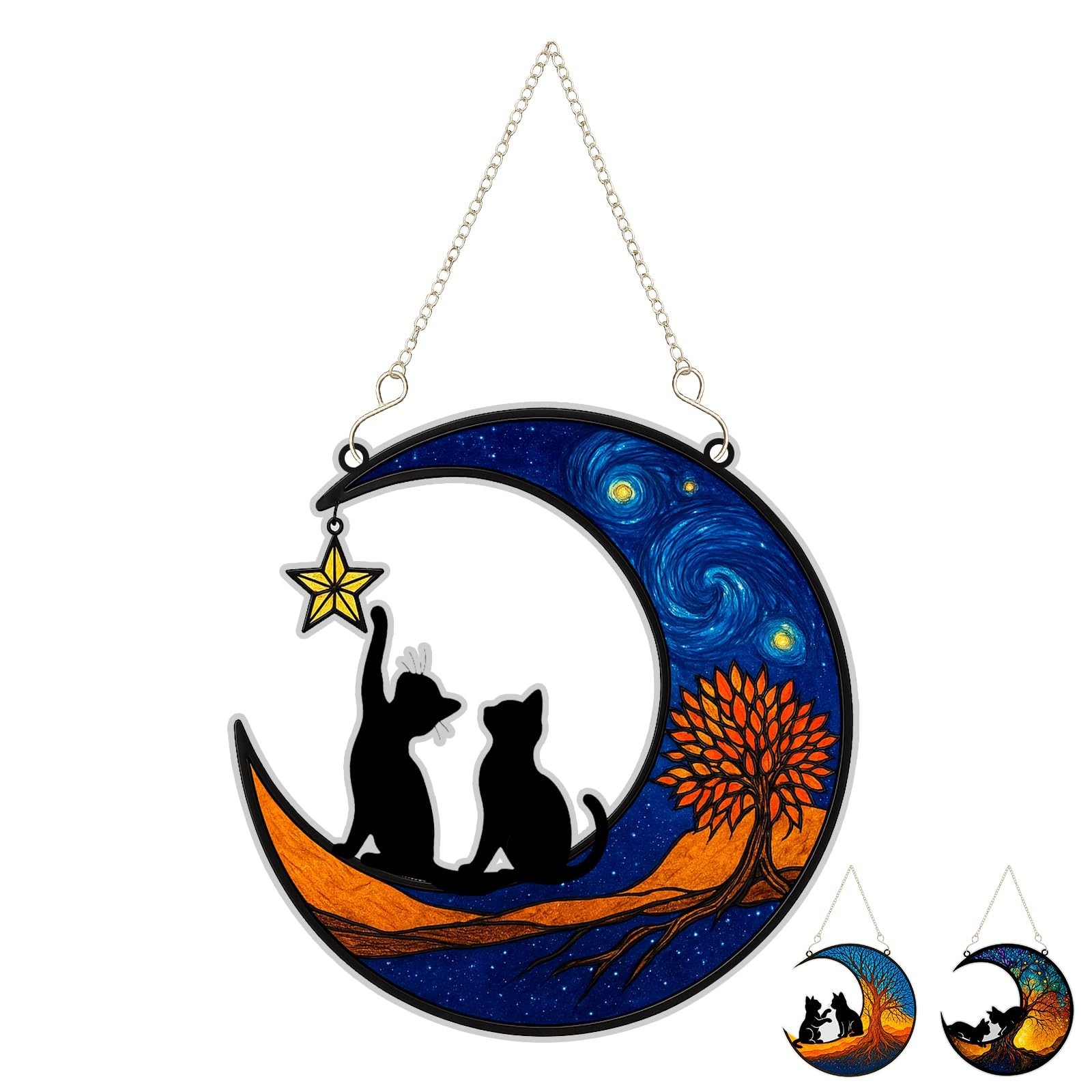 Geili 7.87″ Cat Loss Sympathy Gift for Women,Acrylic Life Tree Design Pet Los…
