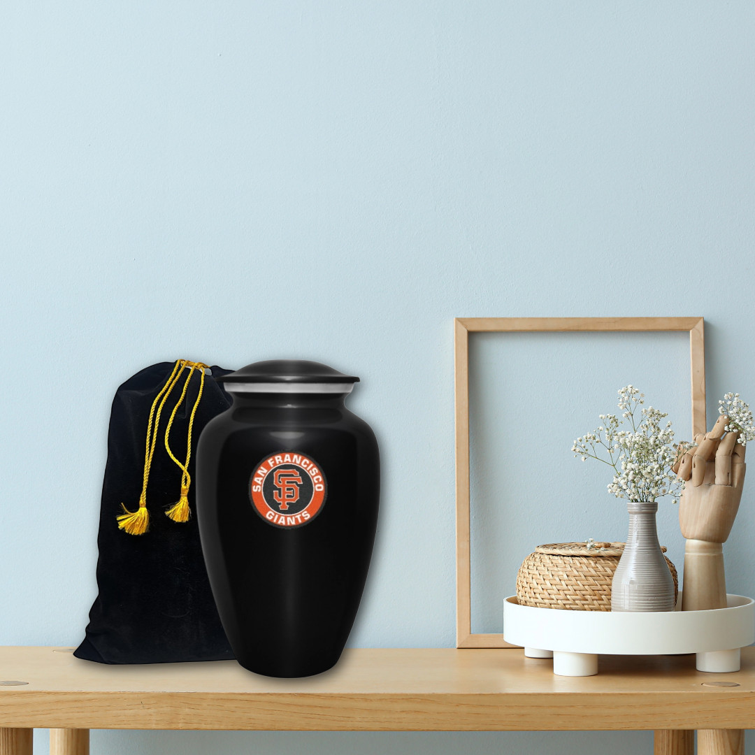 San Francisco Giants Baseball Theme Large Cremation Urn Adult Human Ashes w/Bag