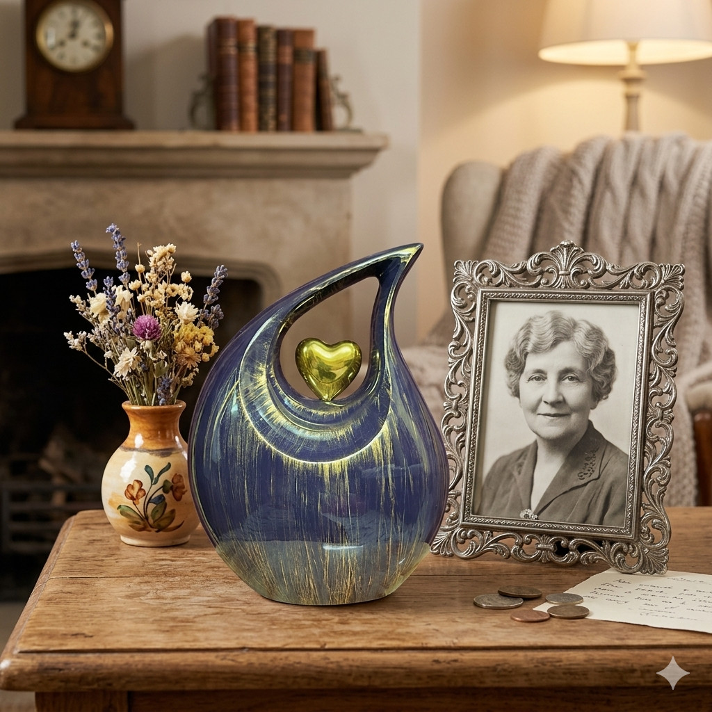 Handcrafted Teardrop Cremation Urn for Ashes Funeral Memorial Urns Men Women